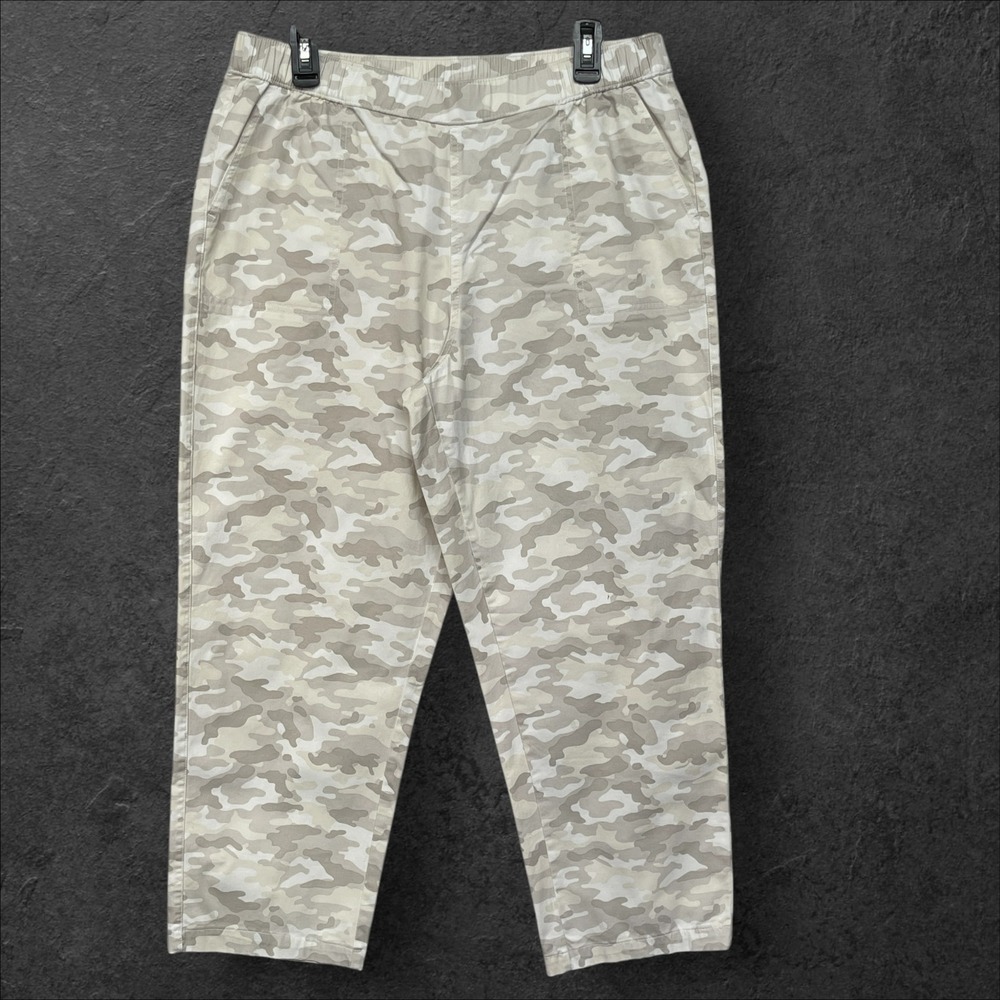 Denim & Co Mens Tan Camo Pull On Straight Leg Pants A632190 Beige Camouflage L